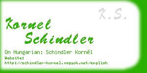 kornel schindler business card
